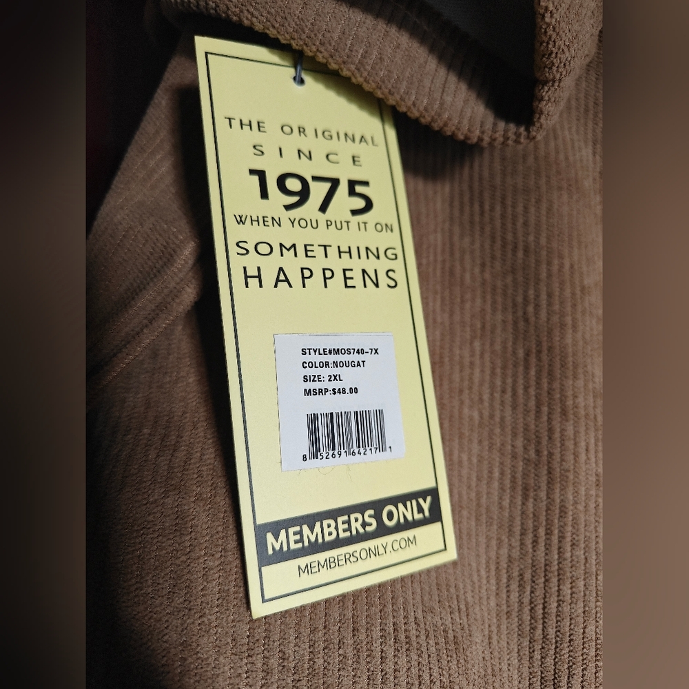 Members Only Tan Short Sleeve Shirt - Picture 6 of 7